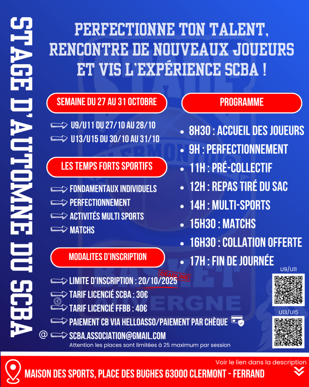 Stage d&rsquo;automne du&nbsp;SCBA